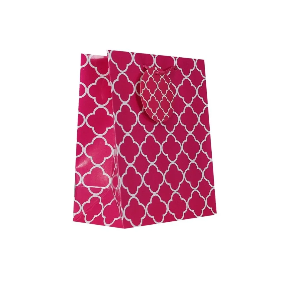 12 Oriental Trading Floral Tile Print Gift Bags Blue Green Party‎ Favor 9